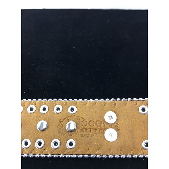 Nocona Western Belt with Buckle Beads Studs & Rhinestones Brown Size 24in NWT - Picture 13 of 13